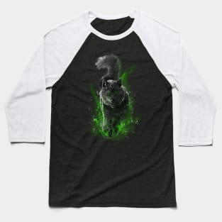 Funny wolf - green version Baseball T-Shirt